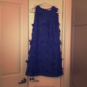 Anthropologie floral dress-royal blue